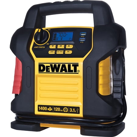 DEWALT DXAEJ14 1400 Peak Amp Automotive Jump Starter with 120 PSI Air Compressor and USB Ports