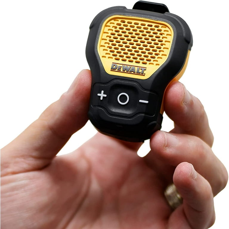 DEWALT Wearable Bluetooth Speaker Bundle - Clip-On Water-Resistant Speaker + Hard Travel Case