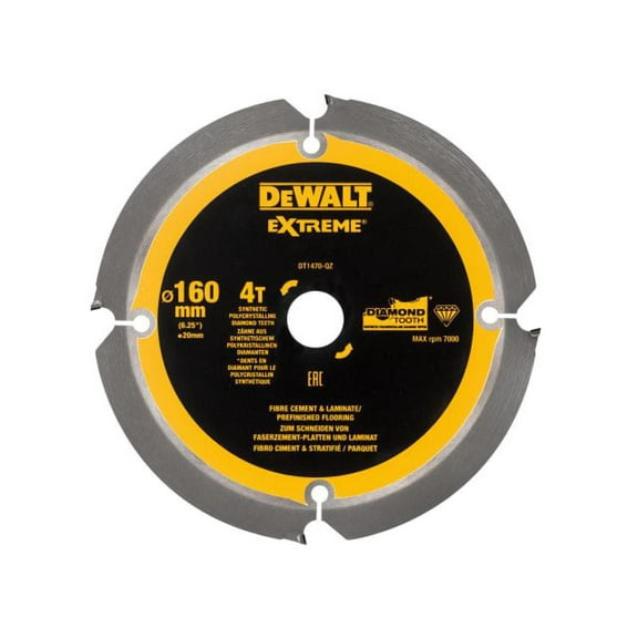 DEWALT - Extreme PCD Fibre Cement Saw Blade 160 x 20mm x 4T