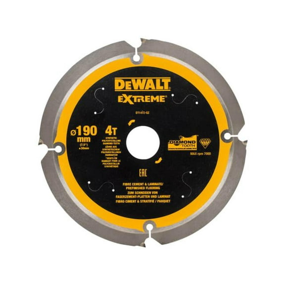 DEWALT - Extreme PCD Fibre Cement Saw Blade 190 x 30mm x 4T