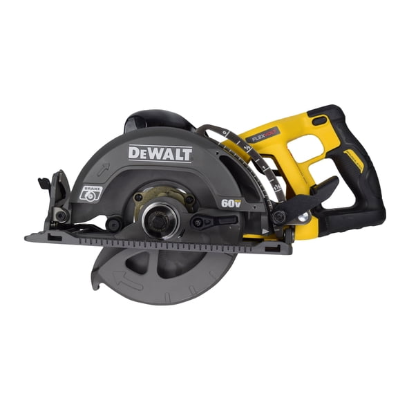 DEWALT FLEXVOLT 60V MAX 7-1/4 in Worm Drive Style Circular Saw (DCS577B) 5,800 RPM, 2-7/16 in Cut Depth, Rear Handle, Tool Only