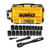 DEWALT Impact Socket Set, 23-Piece, 1/2" Drive Metric/SAE DWMT74739