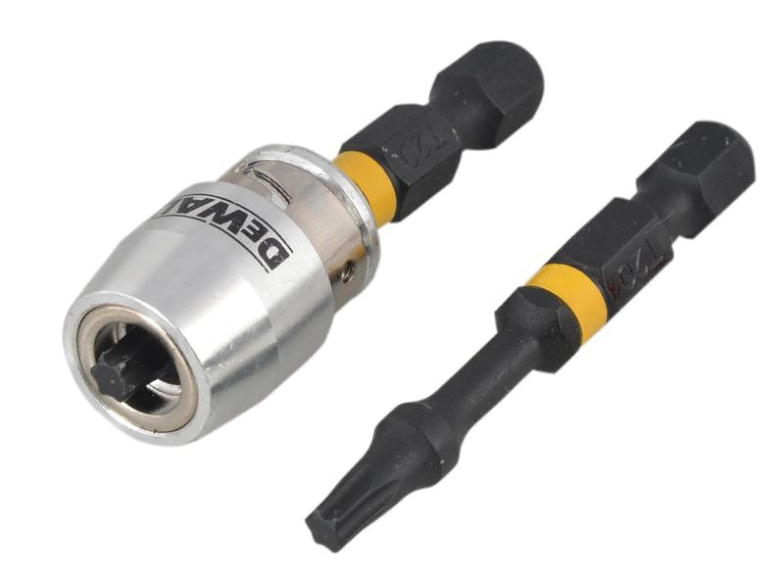 DEWALT - Impact Torsion Bits TX0 x 50mm (x2) and Magnetic Screwlock Sleeve