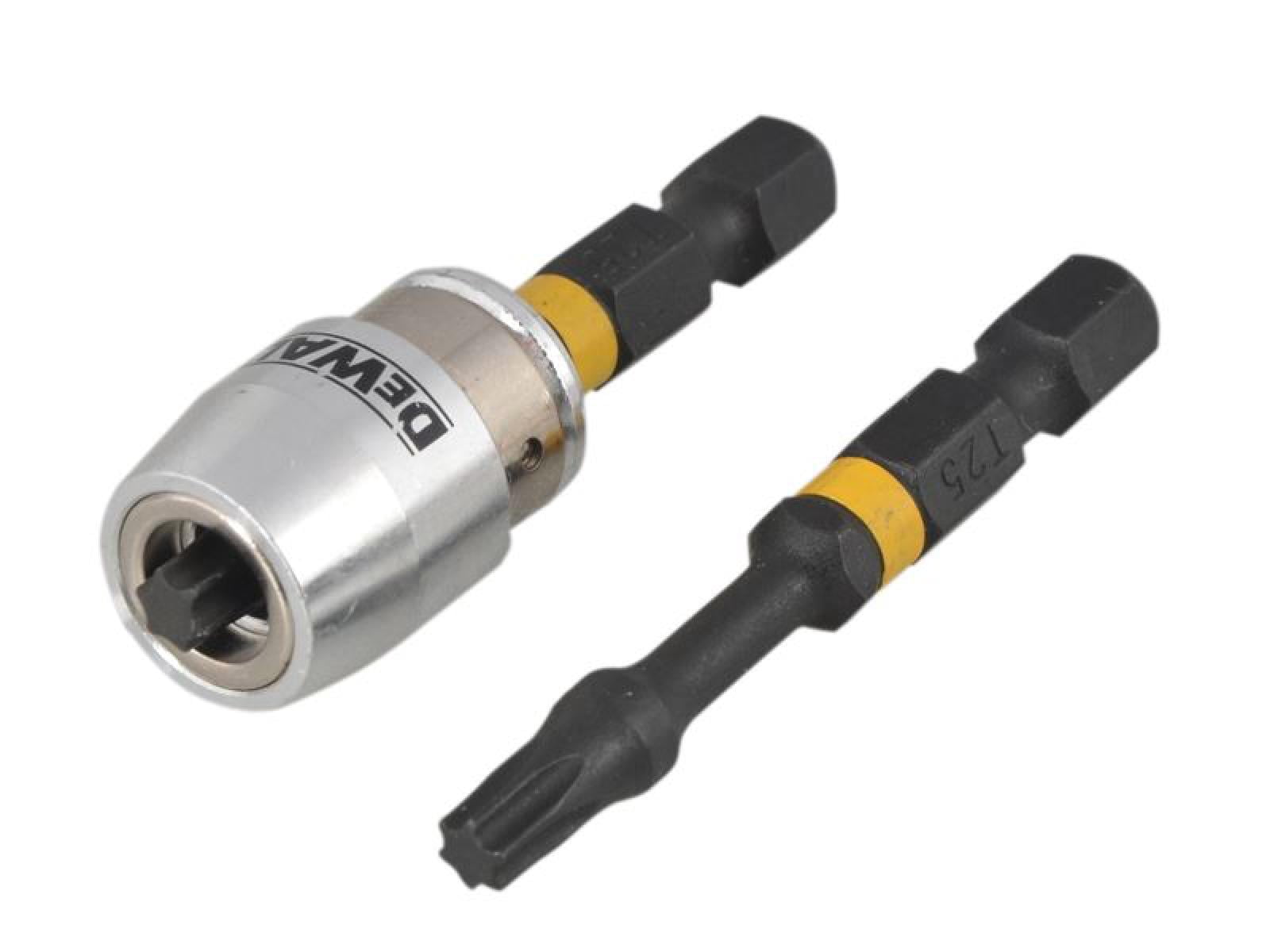 DEWALT - Impact Torsion Bits TX25 x 50mm (x2) and Magnetic Screwlock Sleeve