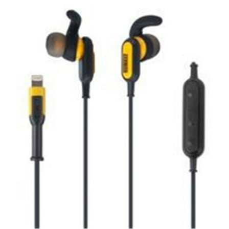 DEWALT Jobsite Wired In-Ear Earbuds, Yellow/Black
