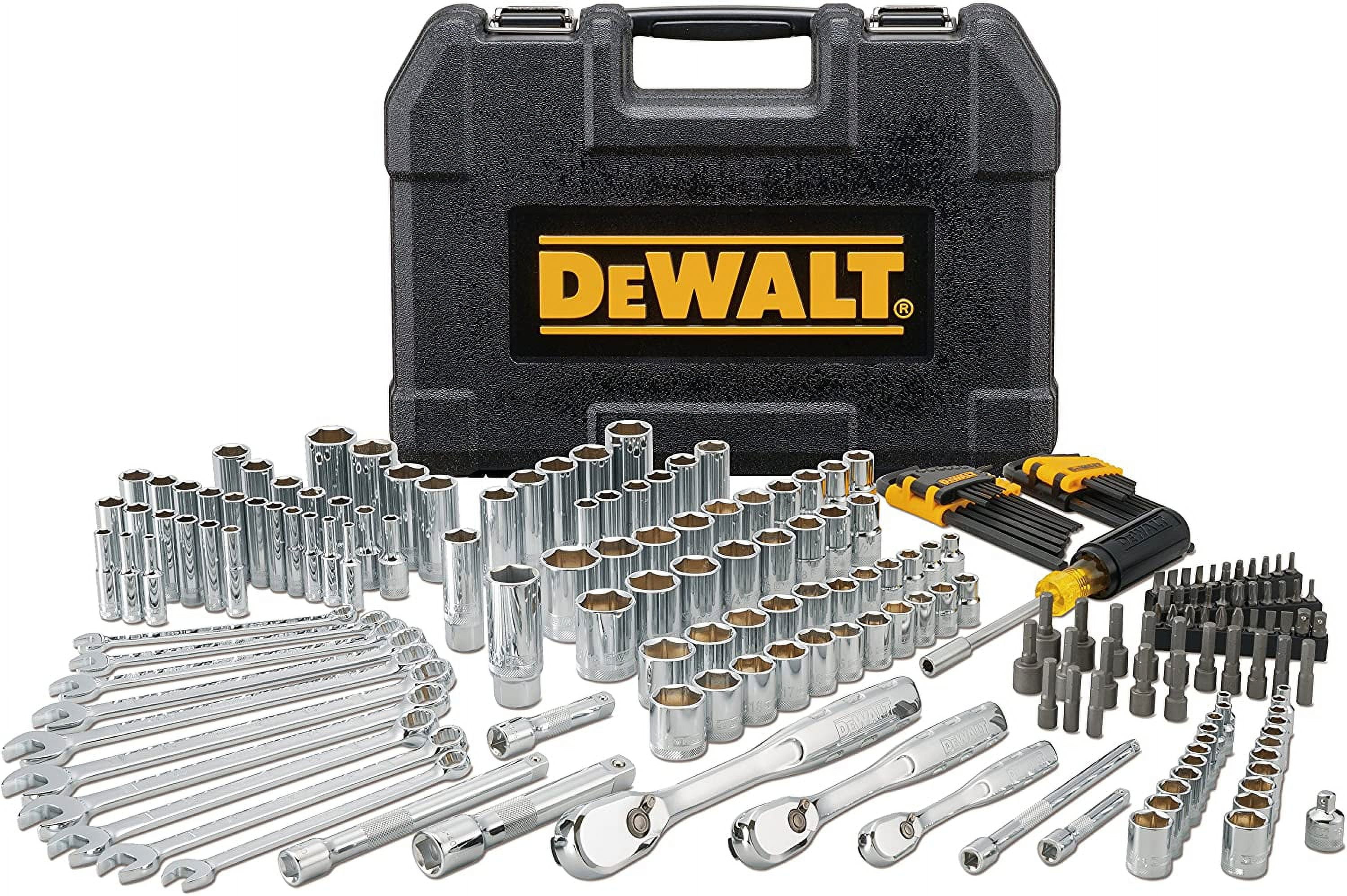 DEWALT Mechanics Tool Set, 1/4" & 3/8" & 1/2" Drive, SAE/Metric, 205 ...
