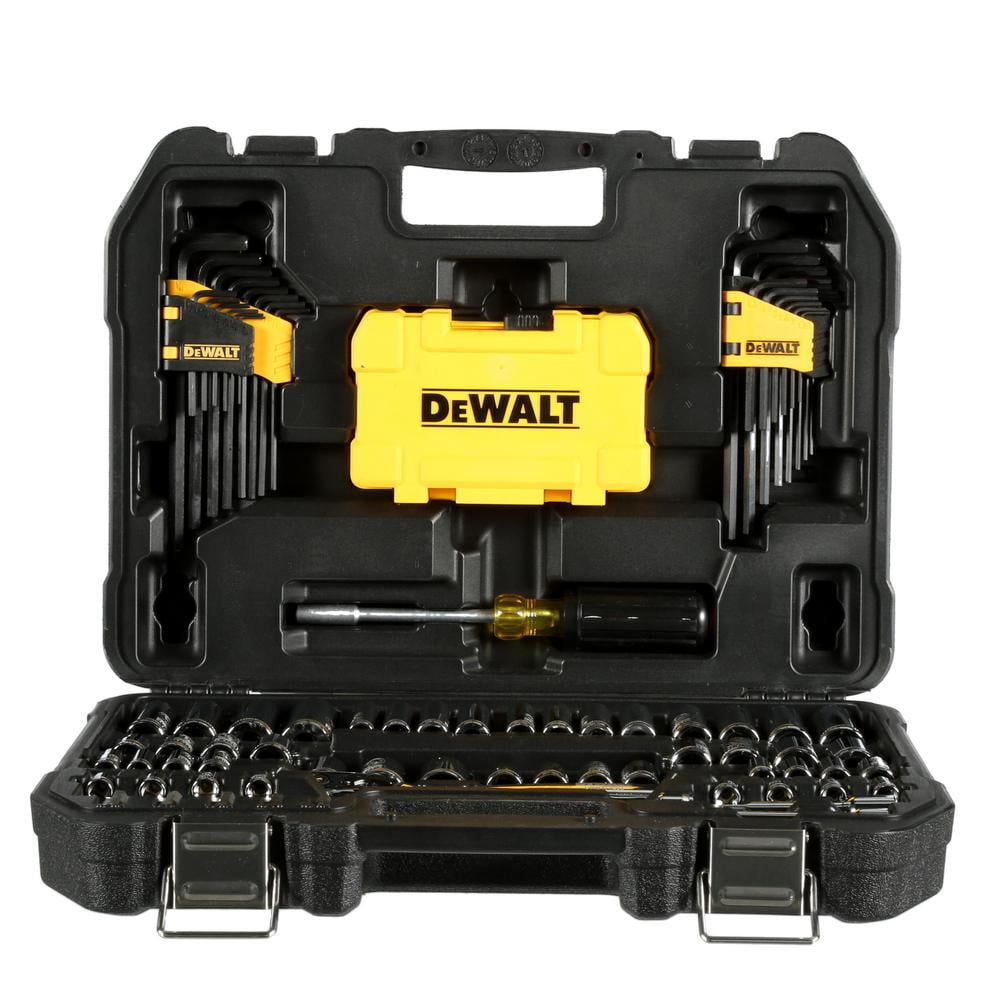 DEWALT Mechanics Tools Kit and Socket Set 1 4 3 8 Drive SAE 108 Piece DWMT73801 Walmart Business Supplies