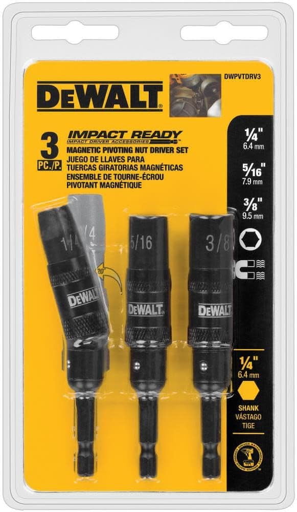 5-Piece Magnetic Nut Driver Set - Impact Ready, Chrome Vanadium Steel With Black Phosphate Coating