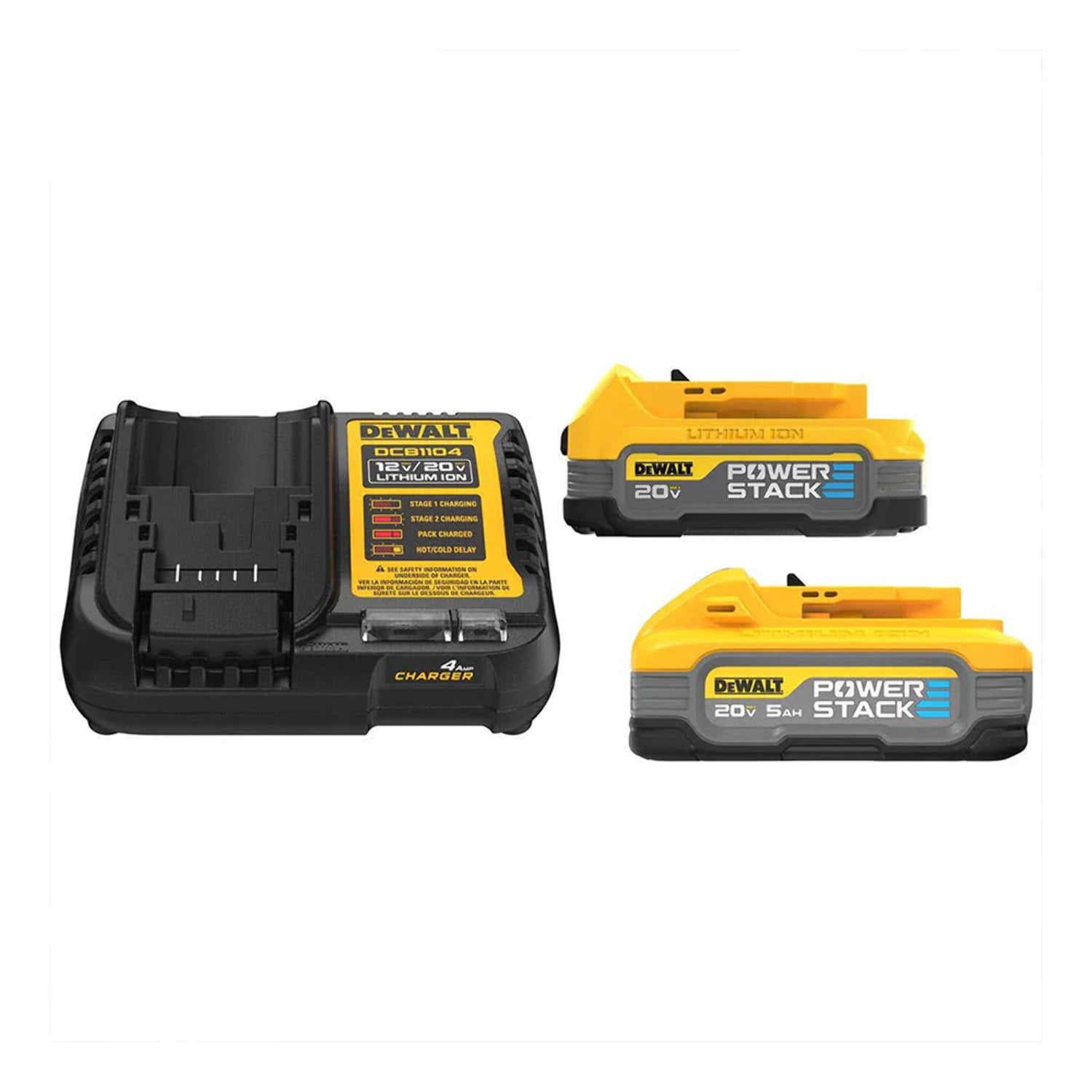 DEWALT POWERSTACK 20V 5.0Ah and 1.7Ah Lithium Ion Power Tool Battery Packs 2 Pack DCBP315 2C