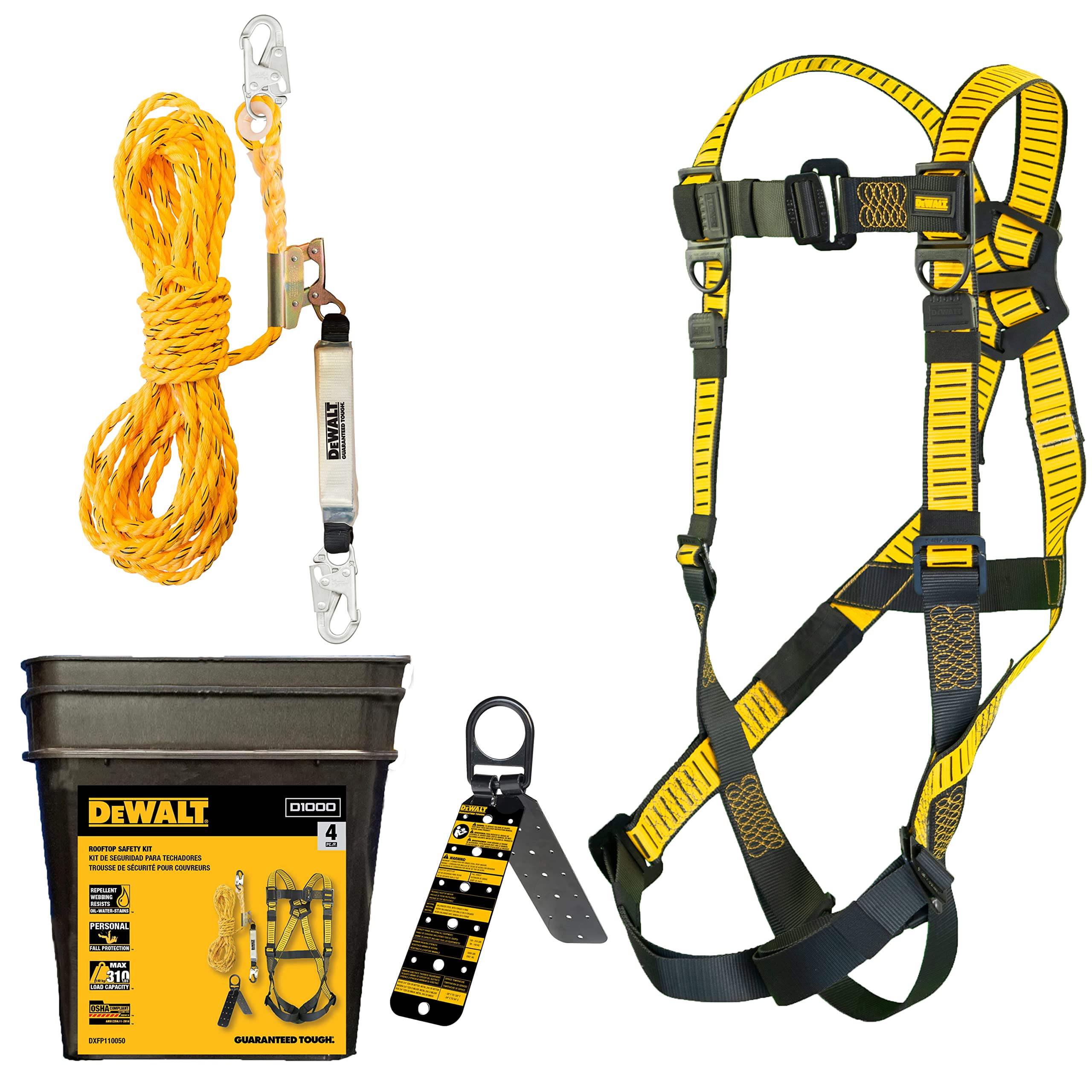 DEWALT Rooftop Safety kit with D1000 Harness with Pass-Thru