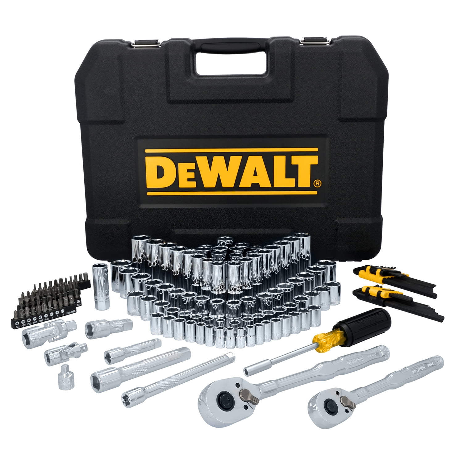 DEWALT TOUGHSERIES 3 Drive Mechanics Tool Set with 182 Pieces plus Case, DWMT45404