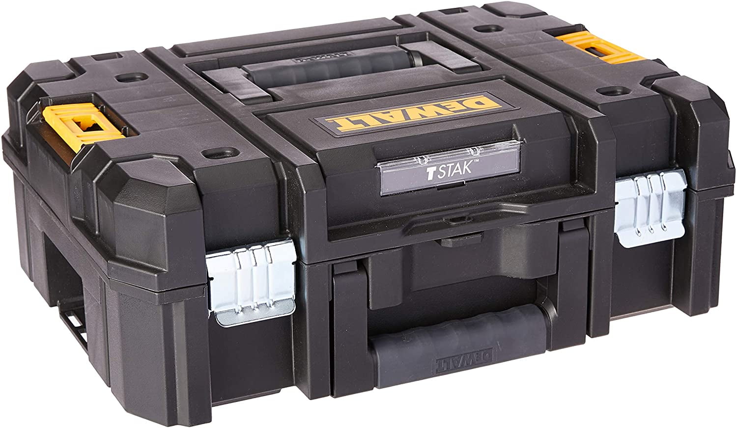 Black 13" Heavy-Duty Plastic Stackable Tool Box