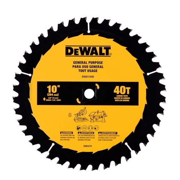 DEWALT Table Saw Blade DWA11040 - 40 Tooth, Ultra Sharp Carbide - 10 in