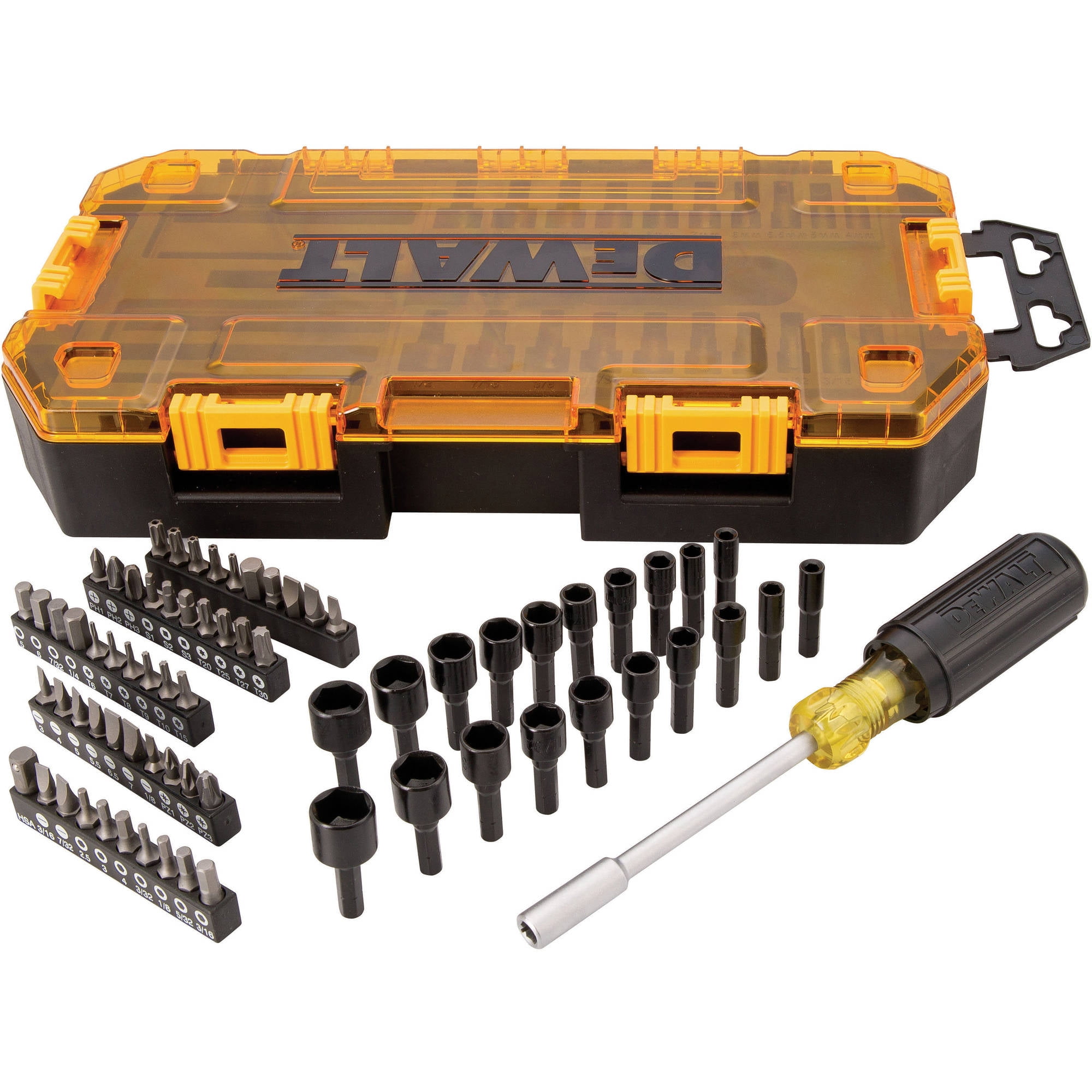 DEWALT Tool Box Set 70 Piece 1 4 Multi Bit Nut Driver Set in Tough Case Walmart