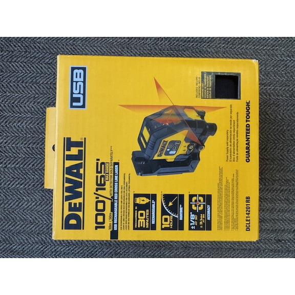 DEWALT USB Rechargeable Red Cross Line Laser Base Kit