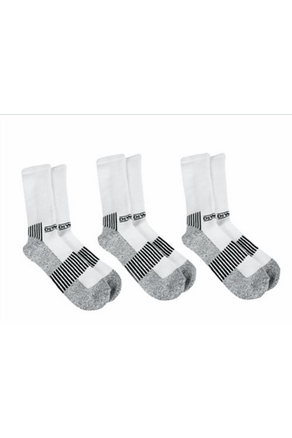 WORK CREW SOCKS (3 PAIRS) - SIZE: MEN LARGE - WHITE
