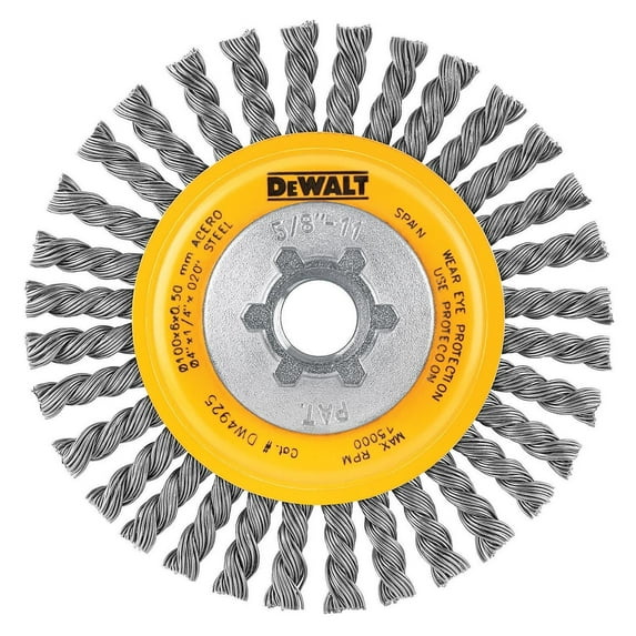 DeWalt DW4925 Carbon Steel Wire Wheel, 4 x 5/8 In.-11 - Quantity 1