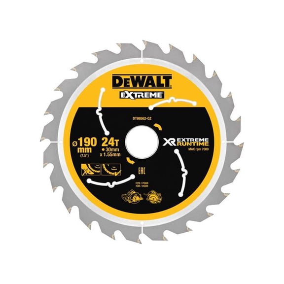 DEWALT - XR FlexVolt Circular Saw Blade 190 x 30mm x 24T