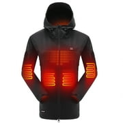 DEWBU Heated Jacket for Women, Soft Shell Heated Coat with 12V Battery Pack, Waterproof Heating Jacket for Winter Outdoor