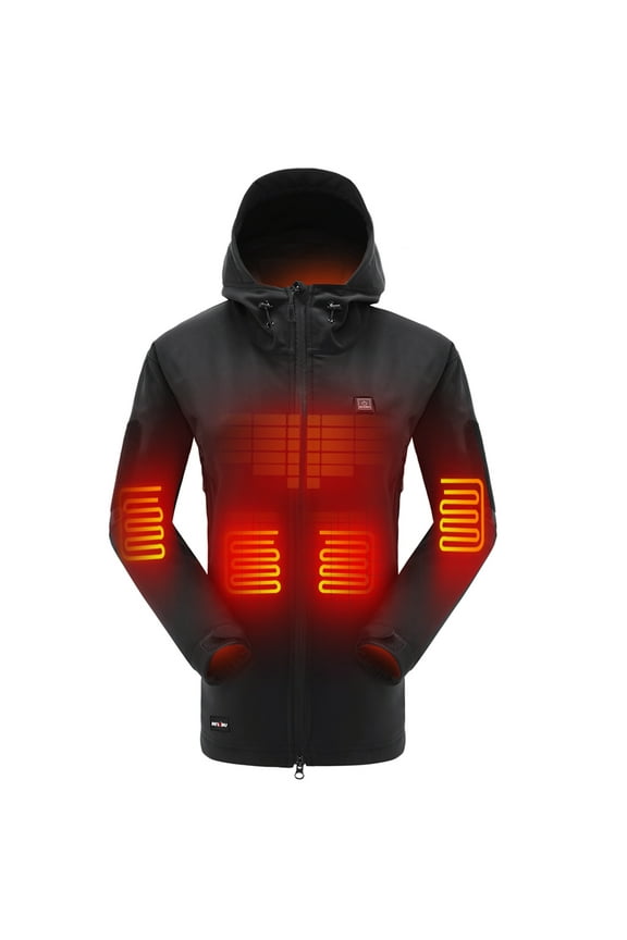 Heated Jacket for Women, Soft Shell Heated Coat with 12V Battery Pack, Waterproof Heating Jacket for Winter Outdoor