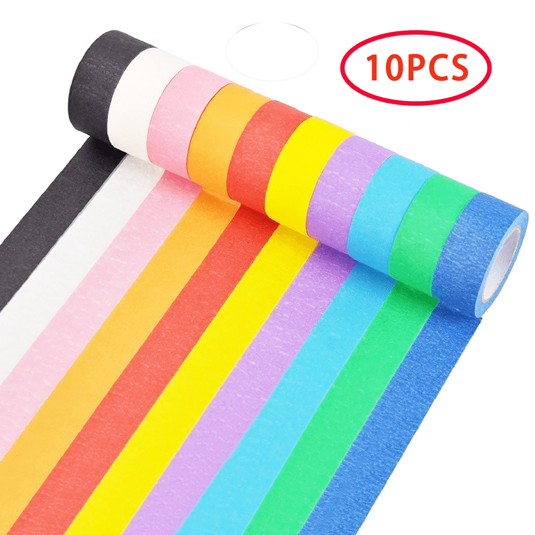DEWEL Bright Colored Masking Tape 1 Inch 11 Yard, 10 Colors Rianbow Tape  Labeling Tape Artist Tape Painters Tape, Christmas Decor Tape Waterproof  Paper Tape for Kids DIY Art Craft Teacher Supplies 