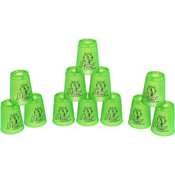 DEWEL 12-pack Cup Stacking Game Set, Quick Stack Cups, Speed Training Sport Toys for Family