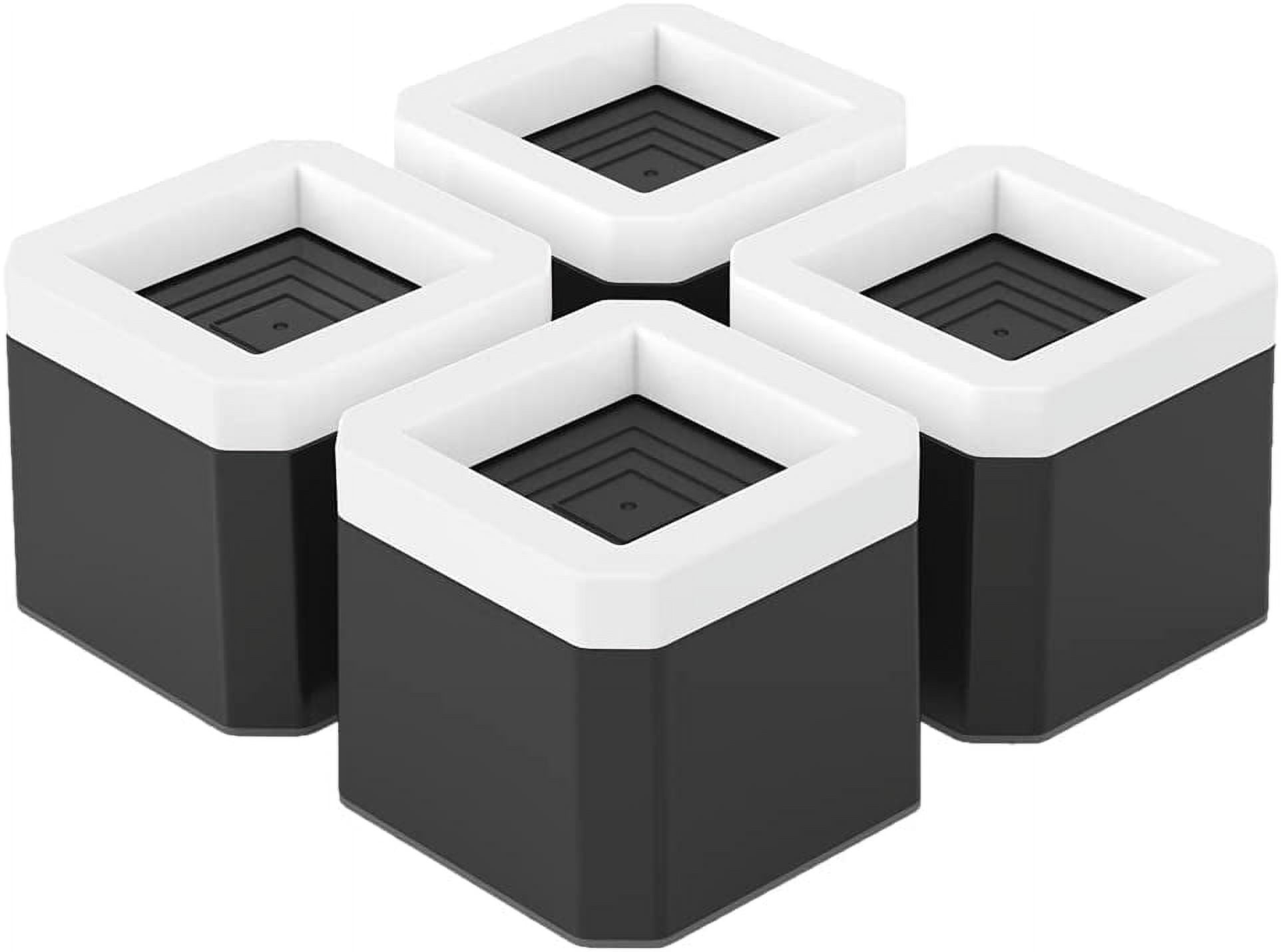 DEWEL 4 Pack Bed Risers Square Furniture Risers 4 Inch Lift for Bed