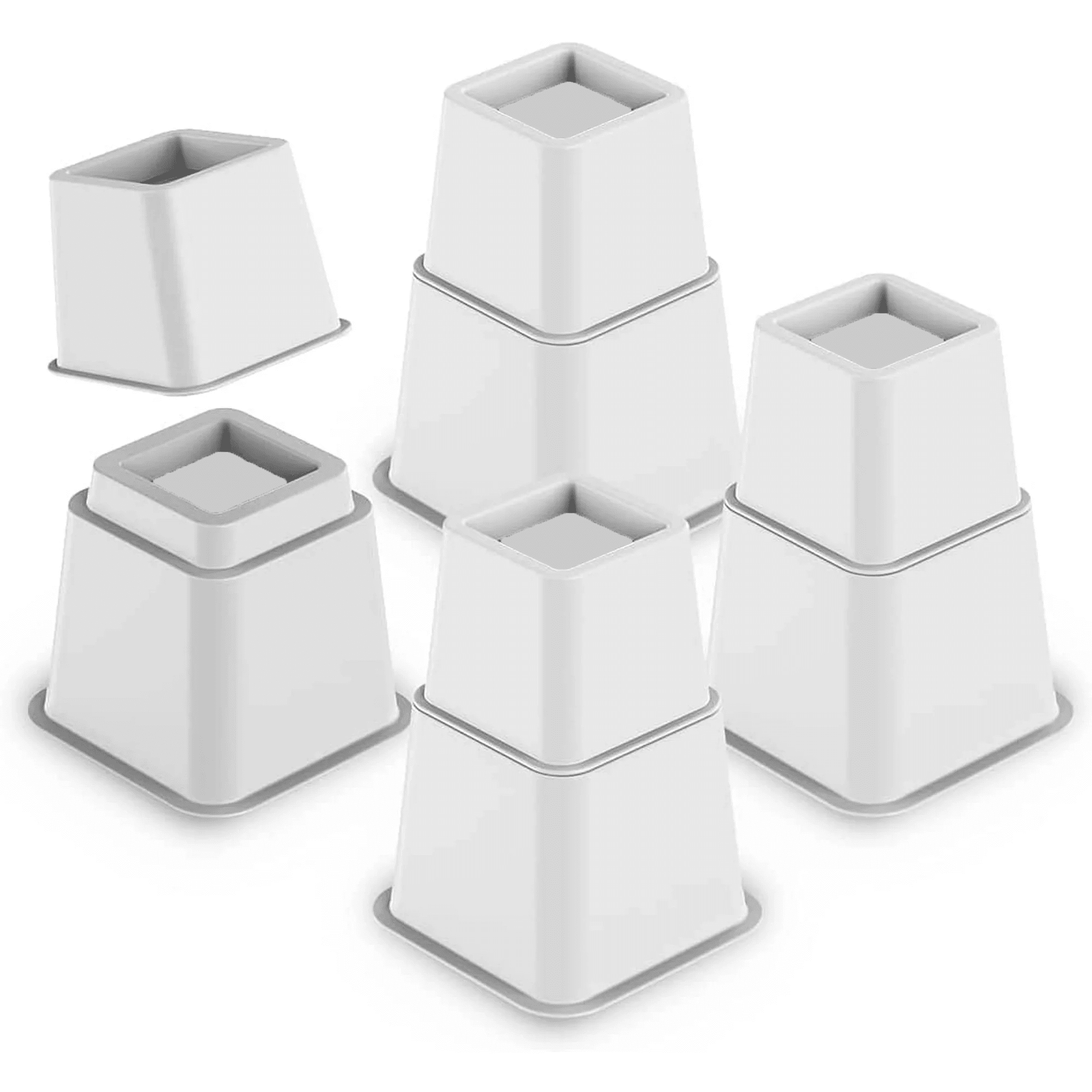 DEWEL Bed Risers Heavy Duty Stackable Easy Lifter Furniture Risers,8 ...