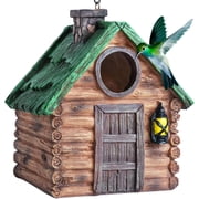 DEWEL Bird Houses for Outside Clearance, Waterproof Resin Birdhouses for Outdoors, Rustic Bird House Garden Backyard Decor, Hanging Bird House for Bluebird Finch Wren Chickadee, Best Gift Choice