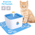thumbnail image 1 of DEWEL Pet Water Fountain 2.5 L Plastic Cat Water Fountain with Replacement Filters & Mat, 1 of 7