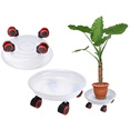 thumbnail image 1 of DEWEL Plant Caddy with Wheels Indoor Outdoor Round Plant Stand Dolly with Caster Wheels Clear Garden Shop Plant Saucer Tray for Home Inner Dia 10in, 1 of 6
