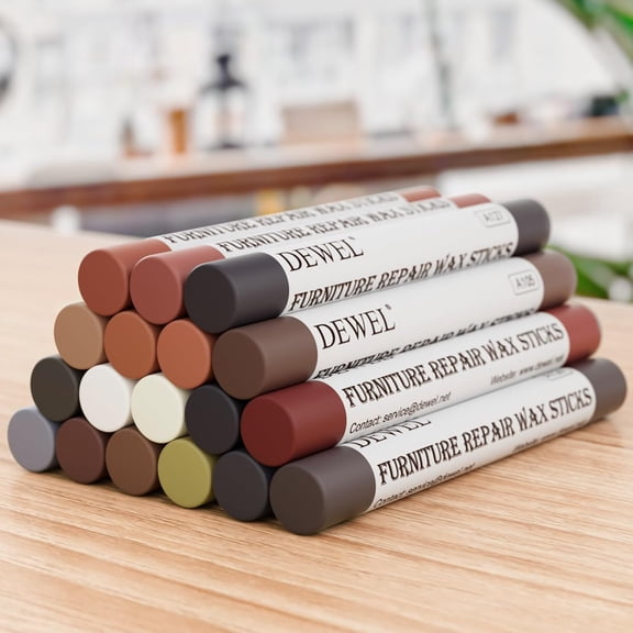 Wood Filler Sticks, 18 Colors Wood Wax Crayons for Scratches, Wood Floor Repair Wax Filler Sticks, Furniture Scratch Repair Crayons Kit for Wood Cracks, Holes, Tables, Cabinets