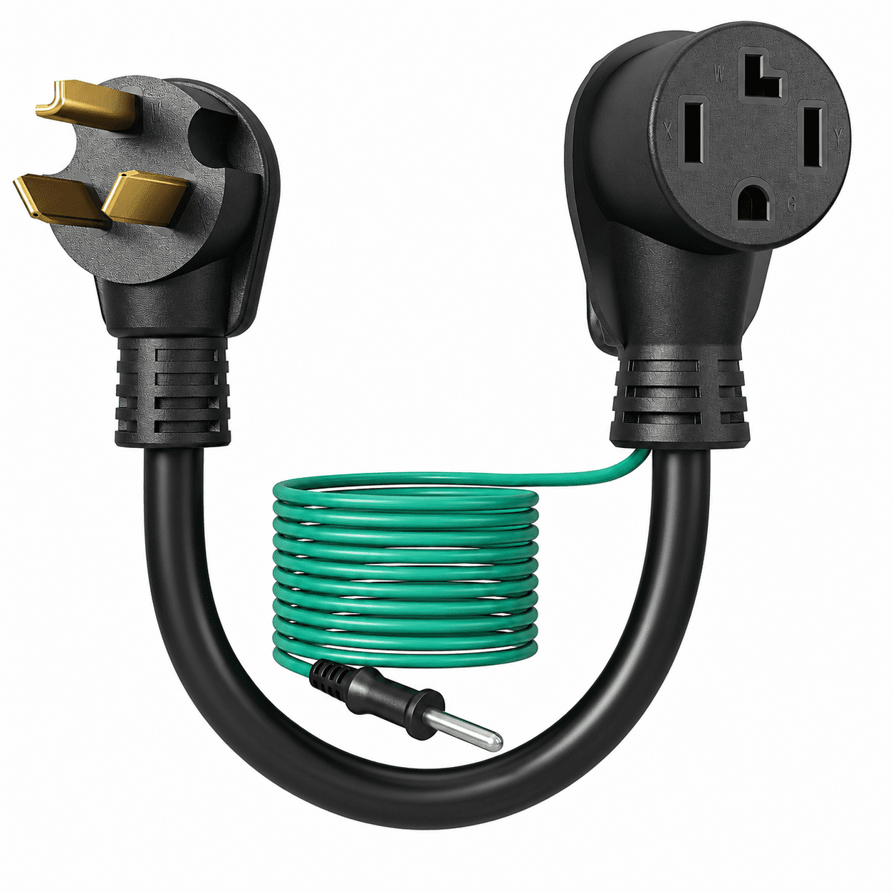 DEWENWILS 18 inches Dryer Plug Adapter 4 Prong to 3 Prong, 10AWG STW 1.5ft Dryer Connector Cord, 30 Amp/250V/7500W