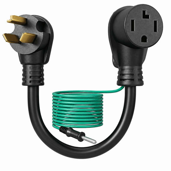 DEWENWILS 1.5 FT Dryer Plug Adapter 4 Prong to 3 Prong, 10AWG STW Dryer Connector Cord, 30 Amp/250V/7500W