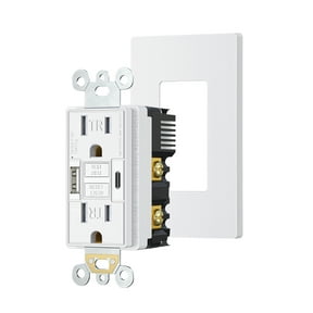 DEWENWILS 15A GFCI Outlet with 4.8A/24W USB-A & USB-C Ports, 30S Self-Test GFCI Electrical Outlet with Indicator Light, Tamper-Resistant Receptacle, Screwless Wall Plate, Clamping Plate, ETL Listed