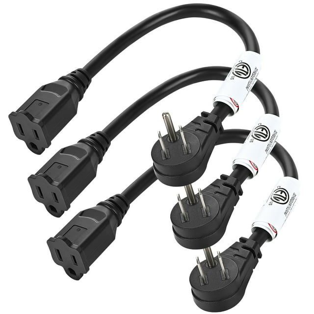 DEWENWILS 1ft Indoor Small Electrical 3hole Wire, 3 Prong, 14 AWG Cord