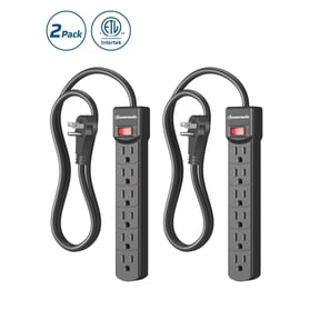 DEWENWILS 2-Pack 6-Outlets Power Strips, Surge Protector Power Strip, 2.7Ft Indoor Extension cord,New