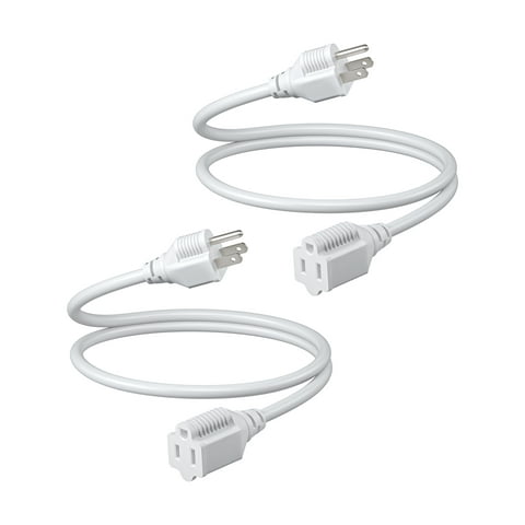DEWENWILS 2 Pack 3 FT Extension Cord, 16 AWG SJTW, 3 Prong Power Cable,Indoor Outdoor