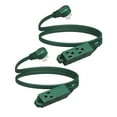 thumbnail image 1 of DEWENWILS 3 FT Green Indoor Extension Cord for Christmas 16 AWG 3 Prong Flat Plug Power Strip 2 Pack, 1 of 7