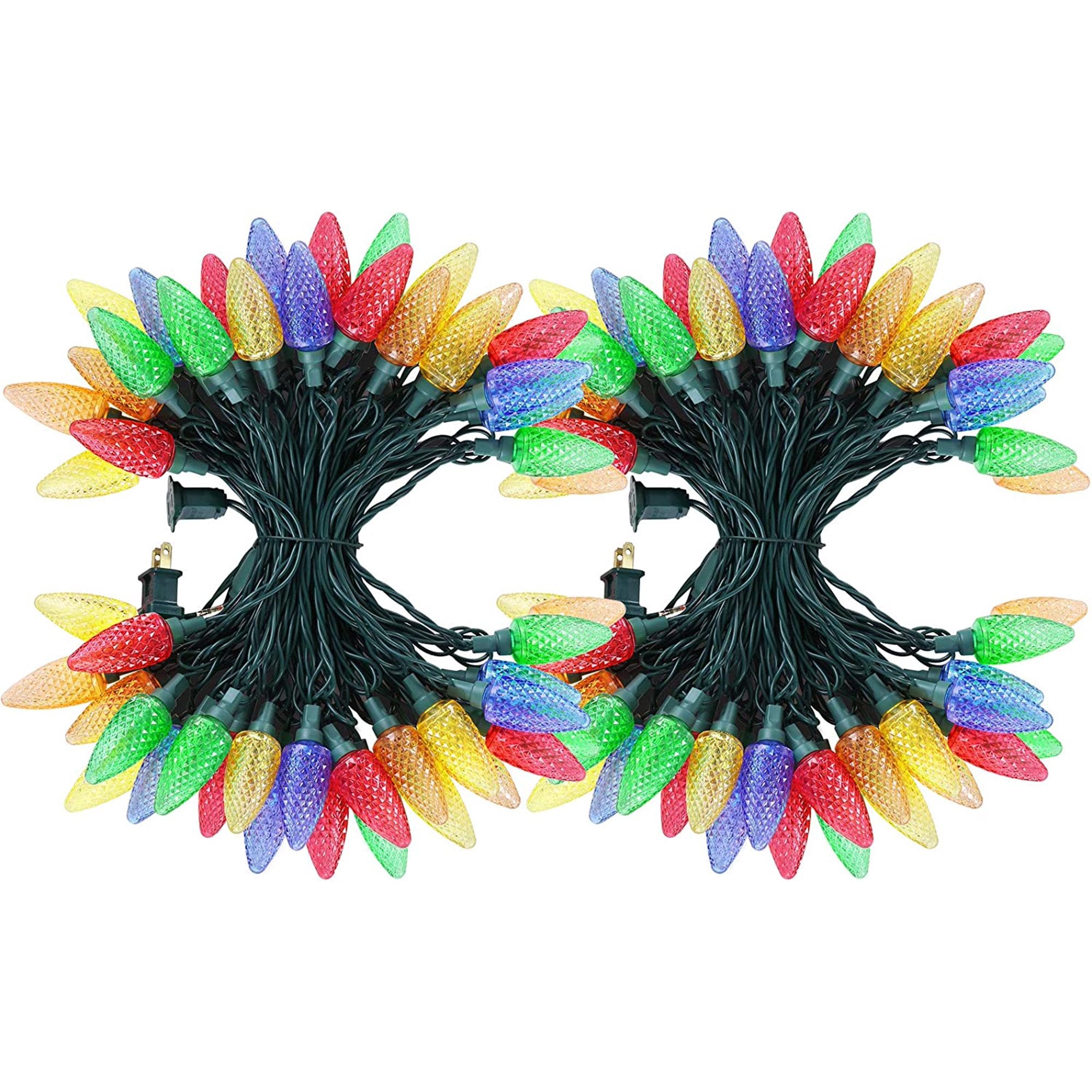 DEWENWILS 2Pack LED C9 Christmas Lights Outdoor 33.3 ft 50 LED String