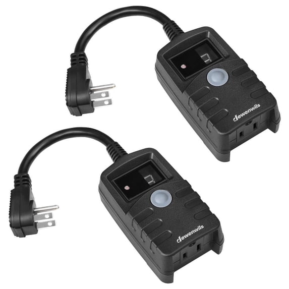 DEWENWILS 2-Pack Outdoor Timer for Christmas Lights, Plug-in Digital Timer with Photocell for Outdoor Decoration, 13A, 1/2 HP, UL Listed