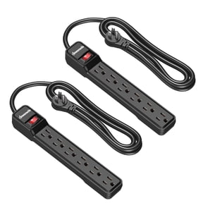 DEWENWILS 2-Pack Power Strip Surge Protector, 6-Outlet Power Strip with 6ft Long Extension Cord, New