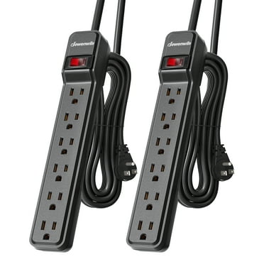 DEWENWILS 2-Pack Power Strip Surge Protector,  6-Outlet Power Strip with 6ft Long Extension Cord, New