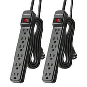 DEWENWILS 2-Pack Power Strip Surge Protector, 6-Outlet Power Strip with 6ft Long Extension Cord, New