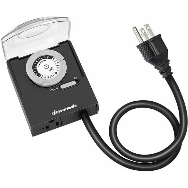 DEWENWILS 24Hour Mechanical Light Timer for Halloween with 2ft Long Cord, Waterproof Electrical