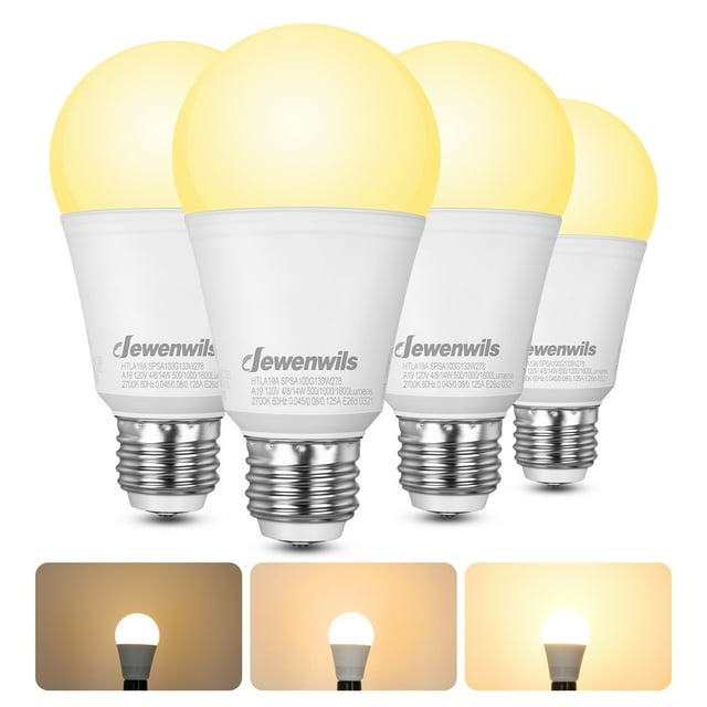DEWENWILS 3 Way Light Bulbs Soft White, 40/60/100W Equivalent, 2700K