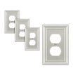 Leviton Satin Nickel Duplex Wall Plate – Brushed Chrome Outlet Cover, Midway Size 89603-STC