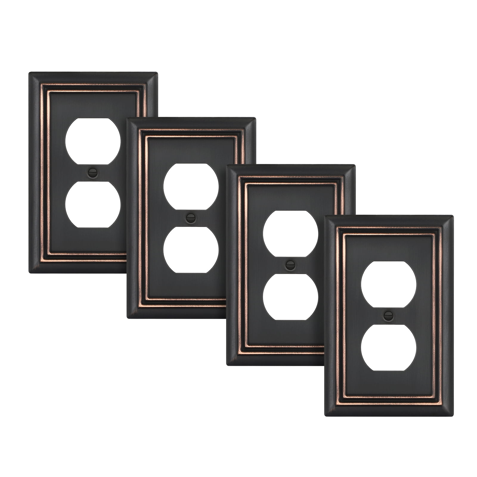 DEWENWILS 4Pack Duplex Wall Plate, Metal Wall GFCI Outlet Cover for
