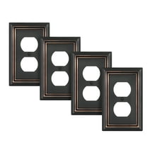 DEWENWILS 4-Pack Duplex Wall Plate, Metal Wall GFCI Outlet Cover for Receptacle, Light Switch, Aged Bronze