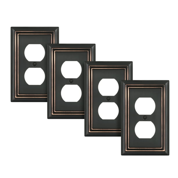 DEWENWILS 4-Pack Duplex Wall Plate, Metal Wall Outlet Cover for ...